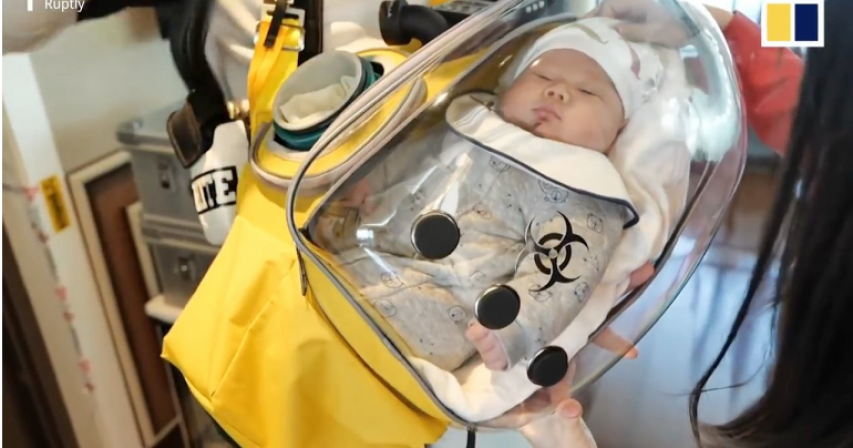 Chinese father builds 'baby pod' to protect infant from coronavirus