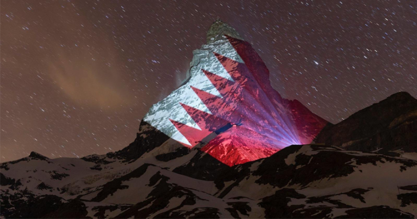 Combating coronavirus: Qatar flag shines on Switzerland's iconic mountain