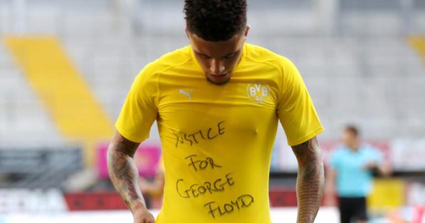 Hat-trick hero Sancho wears 'Justice for George Floyd' shirt