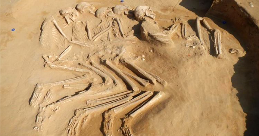 Five interlocked skeletons, dating back to the 6th millennium BC, discovered in the UAE