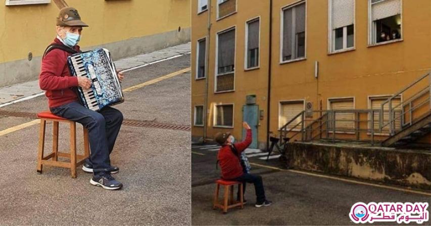 81-year-old Italian Man Plays Accordion on Street