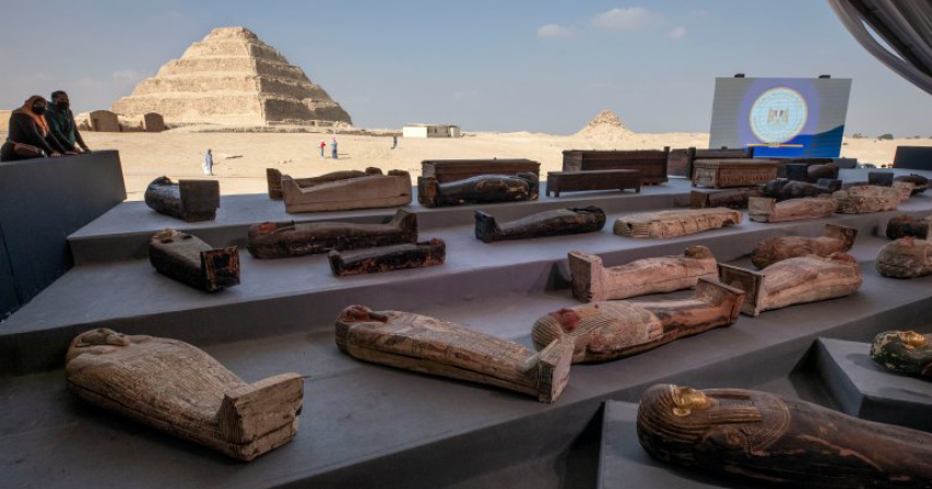 Egypt unveils more than 100 coffins dating back 2,500 years, discovered in Saqqara Necropolis
