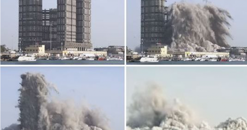 Watch: All 144 floors of Abu Dhabi's Mina Plaza Towers demolished in 10 seconds