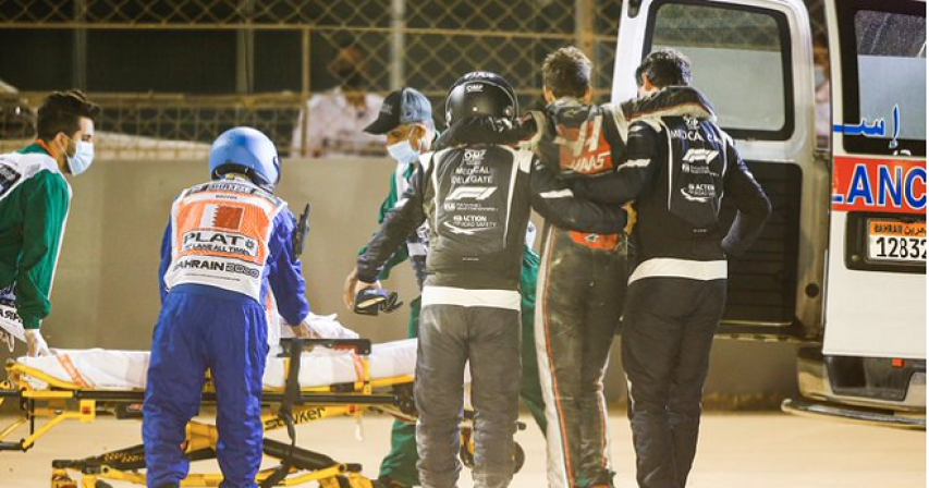 Romain Grosjean's miracle escape from fireball Haas crash at Bahrain GP