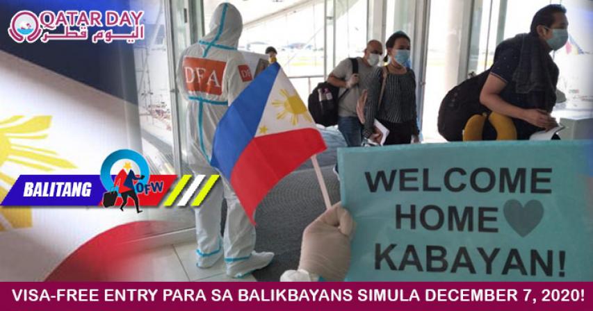 Good news! Visa-free Entry Para sa Mga Balikbayan Simula Dec. 7