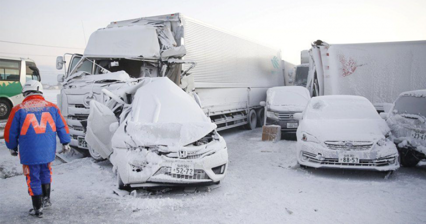 Japan: One dead as snowstorm causes 130-car pile-up