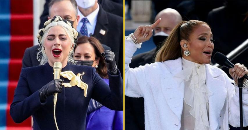 Lady Gaga and Jennifer Lopez perform at the inauguration