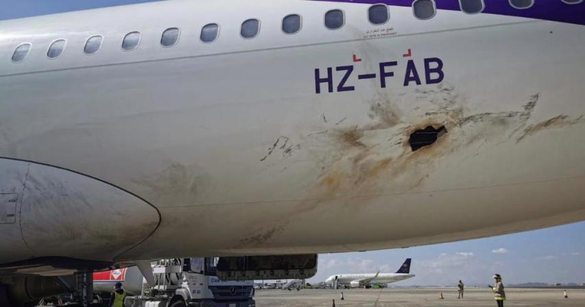 Civilian plane catches fire after Houthis launch terror attack at Abha airport