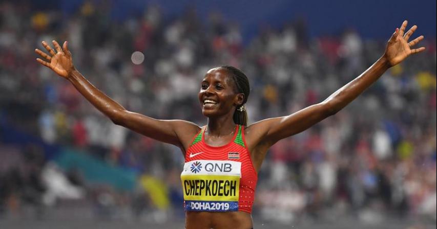 Kenya's Chepkoech breaks 5km world record in Monaco