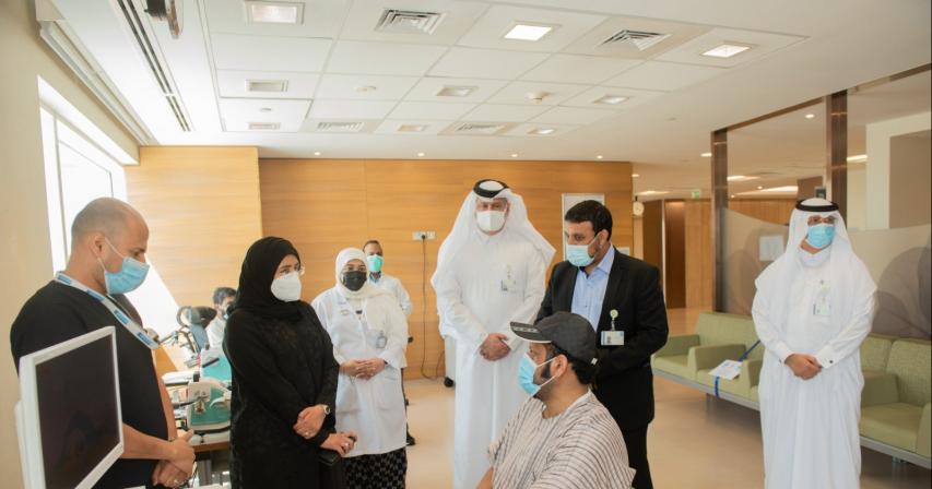 Health Minister Visits Post-COVID Inpatient Unit Inside Qatar Rehabilitation Institute and Speaks with Patients recovering from COVID-19