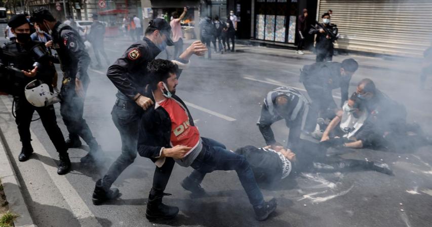 Turkish police detain hundreds at lockdown May Day marches