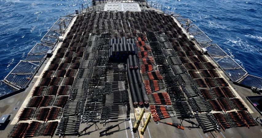 U.S. 5th Fleet seizes weapons shipment from stateless dhow in Arabian Sea