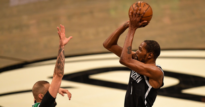 Top trio leads Nets to win over Celtics