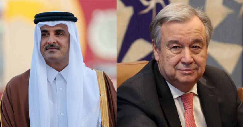HH the Amir congratulates Antonio Guterres for being re-appointed as UN's secretary-general 