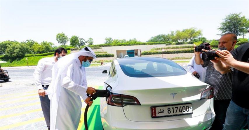Kahramaa installs fastest electric car charger in Qatar at Katara