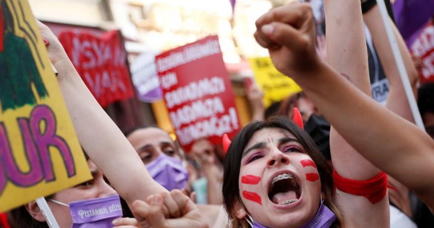 Women protest as Turkey quits violence-on-women treaty