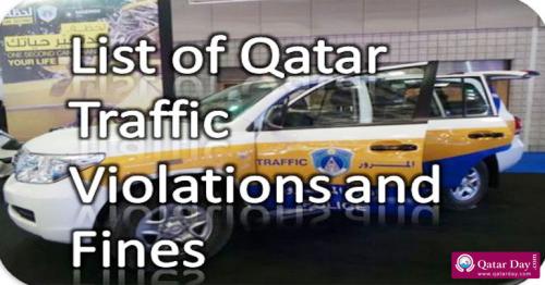 List of 113 Qatar Traffic Violations and Fines in Qatari Riyal
