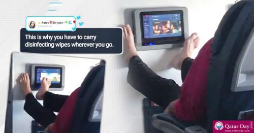 Airlines passenger uses toes to scroll through in-flight entertainment; video leaves netizens disgusted
