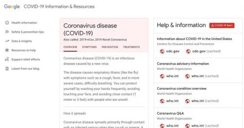 Google Launches ‘COVID-19 Information & Resources’ Website