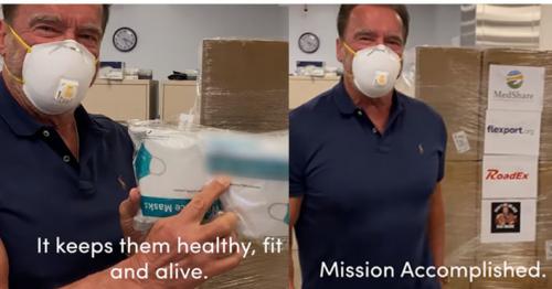 Mission Accomplished: Arnold Schwarzenegger Donates $1M Covid-19 Medical Aid