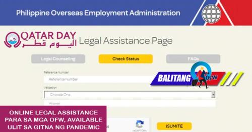 Pwede na ulit mag-file ang mga OFW ng legal assistance online: POEA