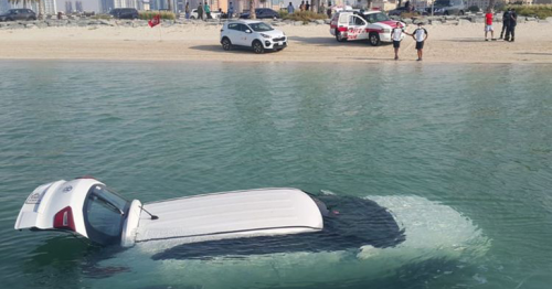 Woman accidentally drives into the sea in UAE 