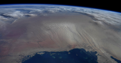 NASA astronaut captures Sandstorms in Qatar, United Arab Emirates, and Saudi Arabia 