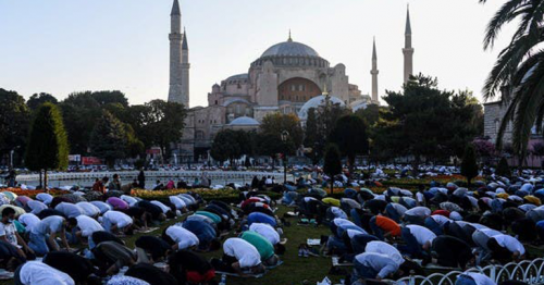 First Eid al-Adha prayers in over 80 years take place inside Turkey's Hagia Sophia