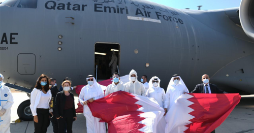 Qatari aircraft carrying two field hospitals and urgent medical aid arrive in Beirut