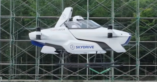 A Japanese company successfully tests a manned flying car for the first time