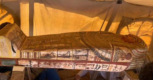 Egyptian tomb found to contain huge cache of sealed sarcophagi