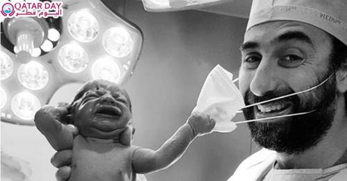 Viral Pic Of Baby Removing Doctor's Mask