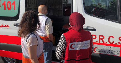 QRCS supports Palestine Red Crescent ambulance service