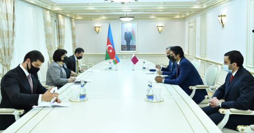 Speaker of Azerbaijan National Assembly Meets Ambassador of Qatar