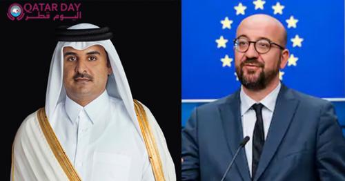 HH The Amir Receives Phone Call from President of the European Council