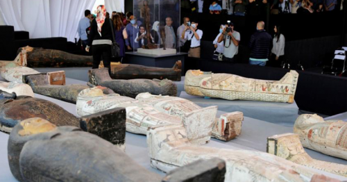 Egypt showcases scores of 2,500-year-old coffins