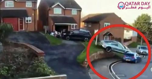 Porsche Drives Over Wall, Lands on Another Car in Viral Video