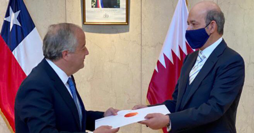Chilean Ambassador to Argentina Receives Copy of the Credentials of Qatari Ambassador