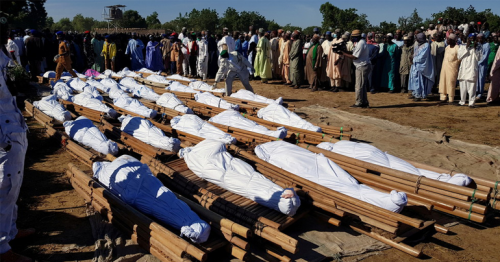 Nigeria buries scores of farmers killed by militants, some beheaded