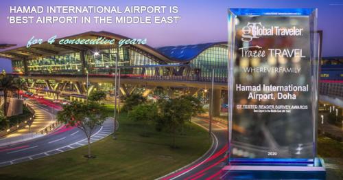 Hamad International Airport Awarded 'Best Airport in the Middle East' for 4 Consecutive Years by Global Traveler