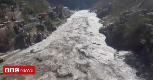 India floods - Scores missing after glacier smashes Uttarakhand dam