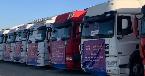 Qatar Charity’s convoys commence aid distribution to displaced Syrians