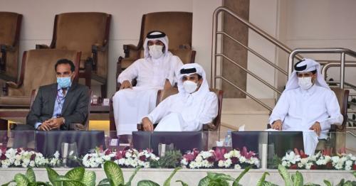 Amir attends the Inaugral match of Qatar Total Open 2021