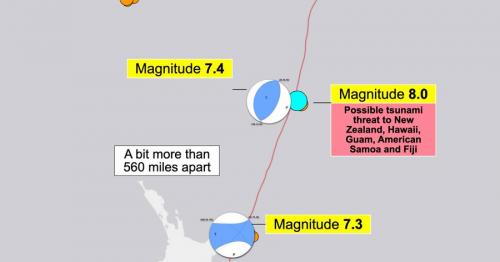 Earthquake of 8.0 magnitude strikes off New Zealand prompting second tsunami alert