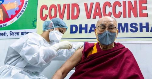 Covid - Dalai Lama urges others to get vaccinated as he receives first shot