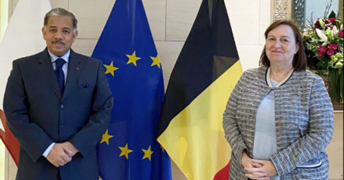 EU Representative for Middle East Peace Process Meets Qatar's Ambassador to Belgium
