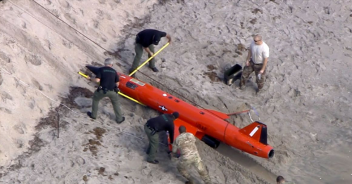 An Air Force training drone washed ashore on a Florida beach