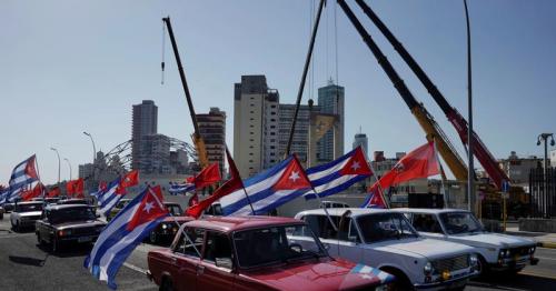 Cubans stage caravan to protest U.S. trade embargo, sanctions 