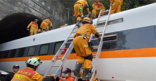 Passenger train carrying 490 derails in Taiwan, killing at least 50 and injuring dozens