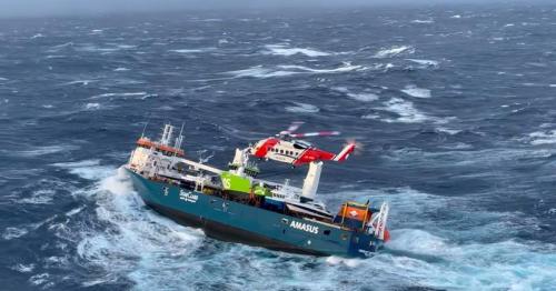 Dutch cargo ship adrift off Norway after dramatic rescue of crew 